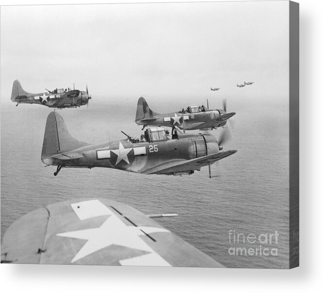 Military Airplane Acrylic Print featuring the photograph Military Planes In Flight by Bettmann