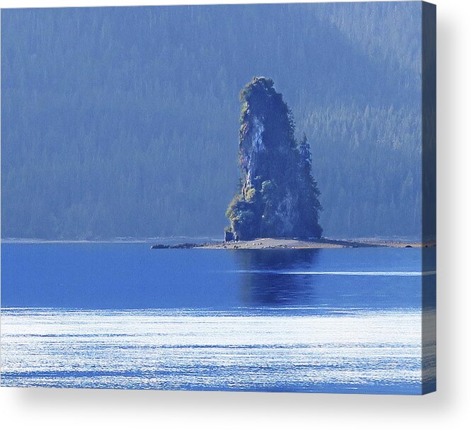 Misty Acrylic Print featuring the photograph Misty Fjords Eddystone Rock by Russ Harris