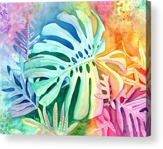 Monstera Acrylic Print featuring the painting Monstera by Marionette Taboniar