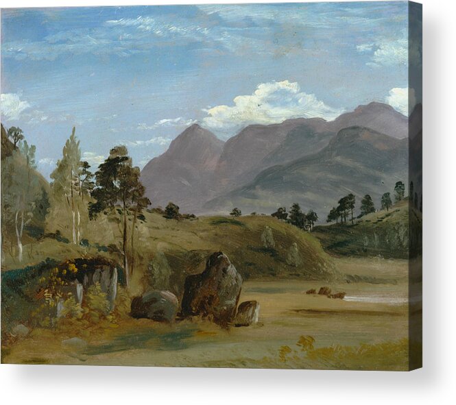 19th Century Art Acrylic Print featuring the painting Mountain Landscape, possibly in the Lake District by Lionel Constable