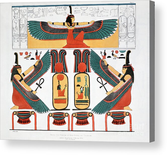 Scenics Acrylic Print featuring the drawing Mural From The Tombs Of The Kings by Print Collector