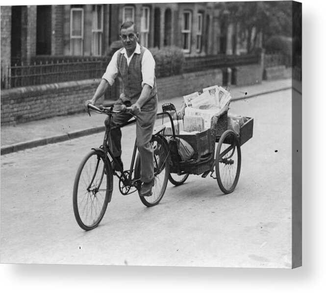 1930-1939 Acrylic Print featuring the photograph Newspaper Seller by Fox Photos