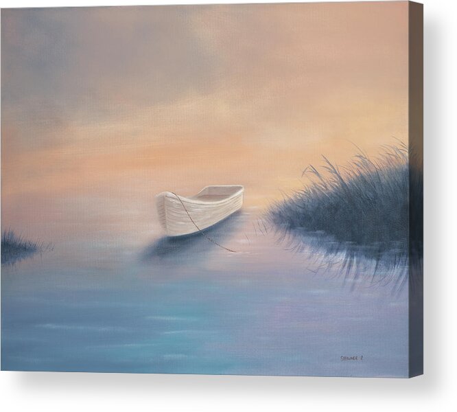 Nick's Boat Acrylic Print featuring the painting Nick's Boat by Geno Peoples