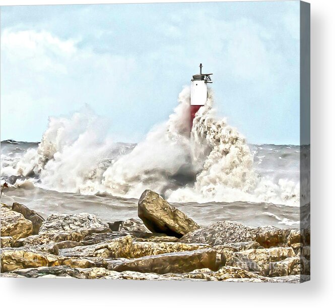 Lighthouse Art Acrylic Print featuring the photograph November Fury by Billy Knight