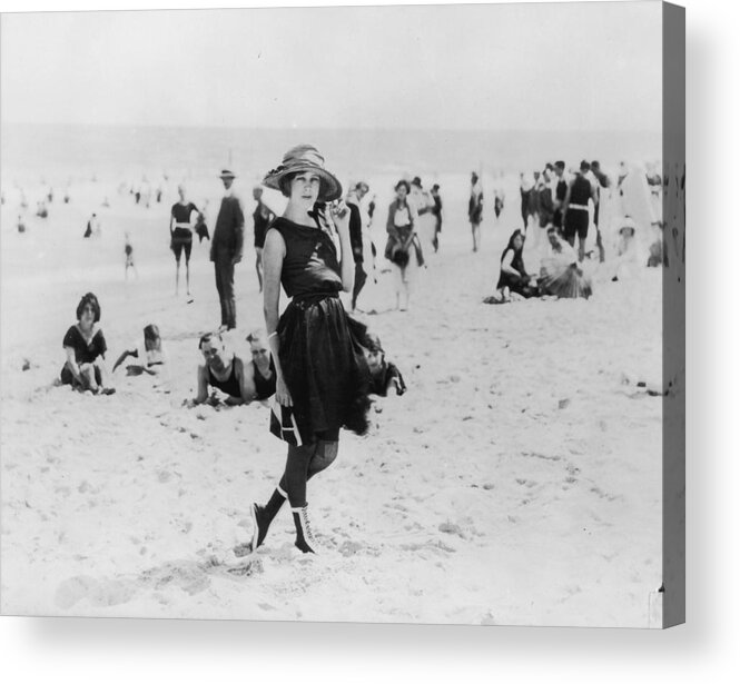 Straw Hat Acrylic Print featuring the photograph On The Beach by American Stock Archive