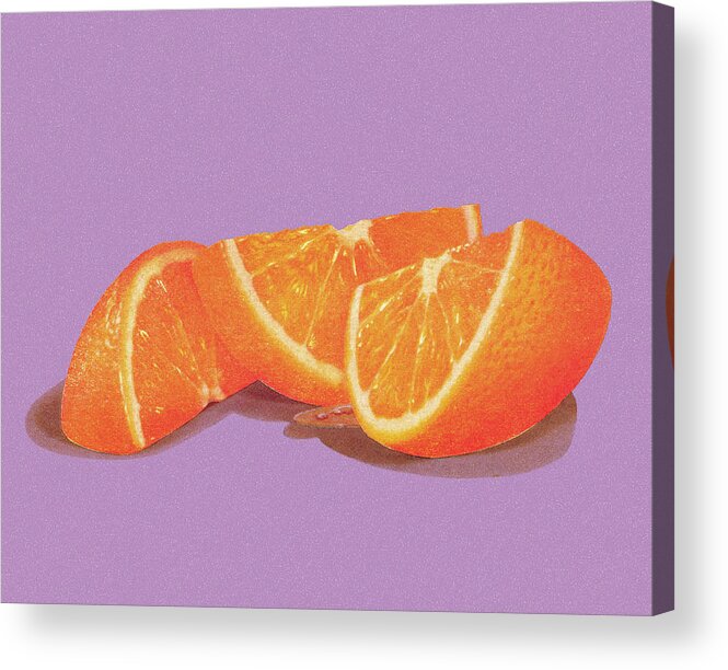 Campy Acrylic Print featuring the drawing Orange Wedges by CSA Images