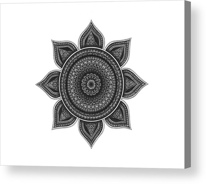 Passion Emotion Mandala Acrylic Print featuring the digital art Passion Emotion Mandala by Nicky Kumar