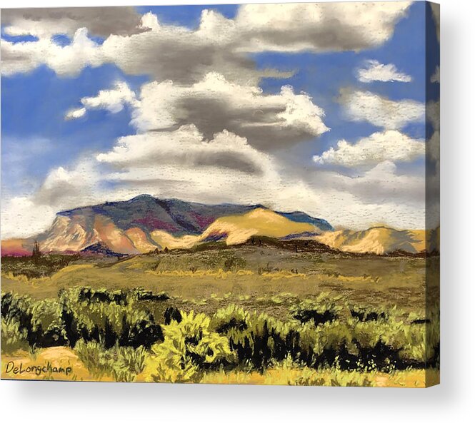 Pastel Acrylic Print featuring the pastel Pastel Desert by Gerry Delongchamp