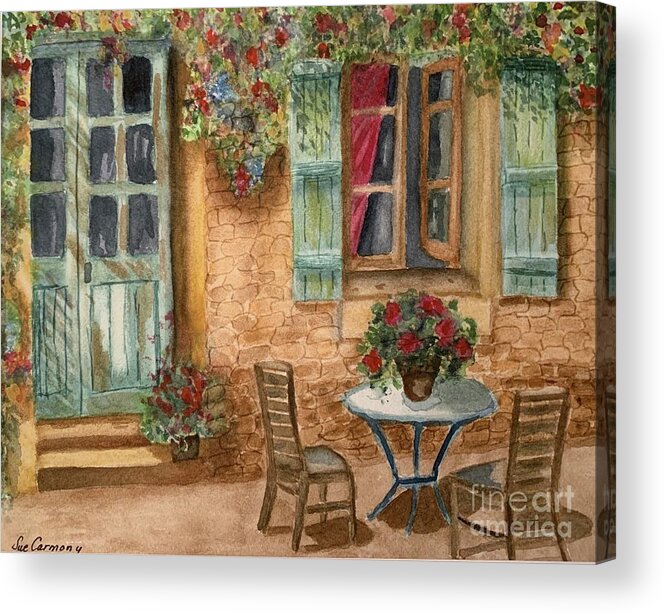 Flowers Acrylic Print featuring the painting Peaceful Day by Sue Carmony