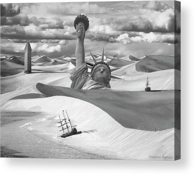 Desert Dunes Acrylic Print featuring the mixed media Poor Navigation by Thomas Barbey