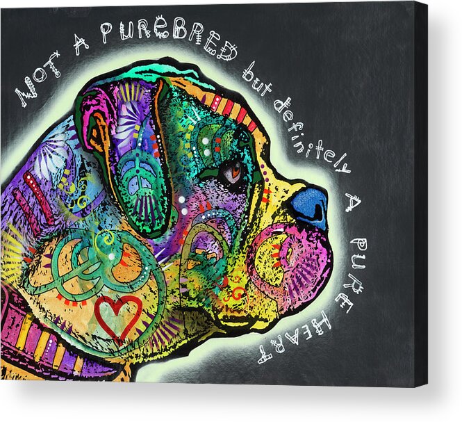 Pure Heart Acrylic Print featuring the mixed media Pure Heart by Dean Russo- Exclusive