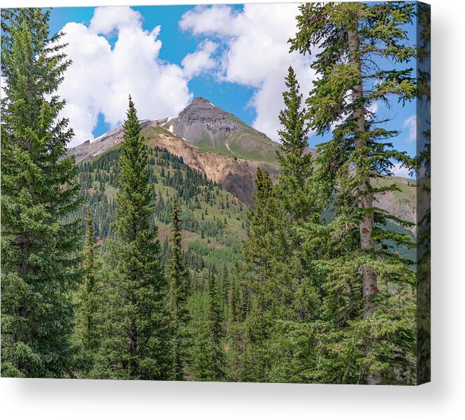 Blue Sky Acrylic Print featuring the photograph Red Mountain Pass by Tim Fitzharris