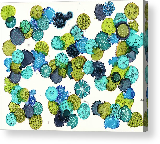 Ink Acrylic Print featuring the painting Reef Encounter #5 by Kathryn Riley Parker