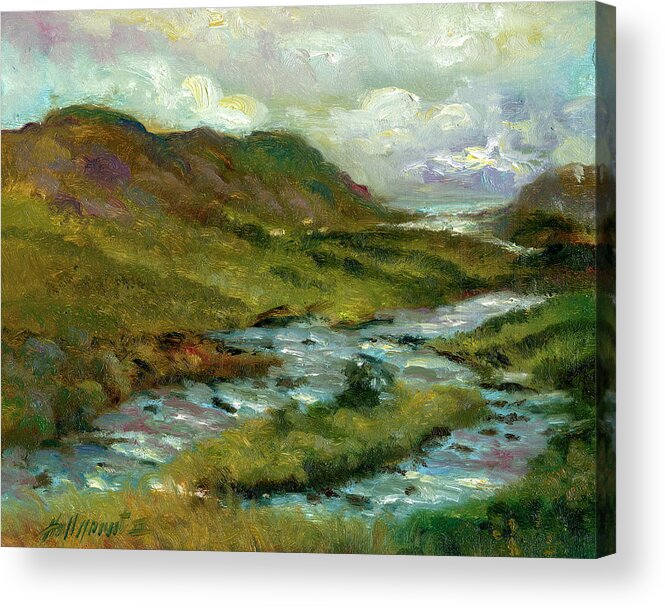 Irish Landscape Acrylic Print featuring the painting Ring Of Kerry, Ireland #2 by Hall Groat Ii