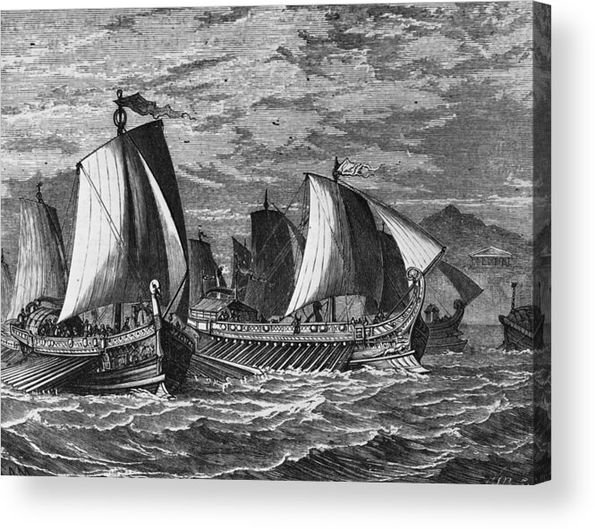 People Acrylic Print featuring the photograph Roman Fleet by Hulton Archive
