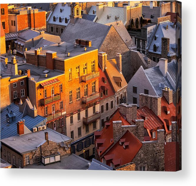 Cityscape Acrylic Print featuring the photograph Rooftops 2 by Leon U