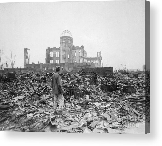 Rubble Acrylic Print featuring the photograph Ruins Of Hiroshimas Museum Of Science by Bettmann