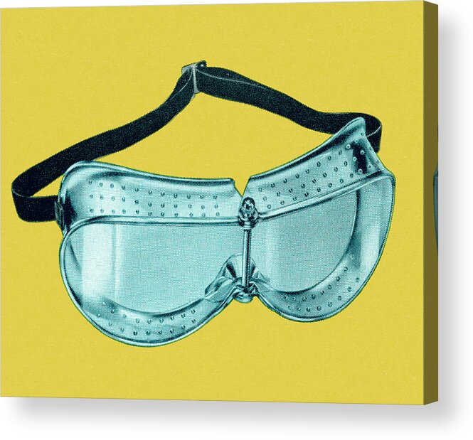 Campy Acrylic Print featuring the drawing Safety Goggles by CSA Images