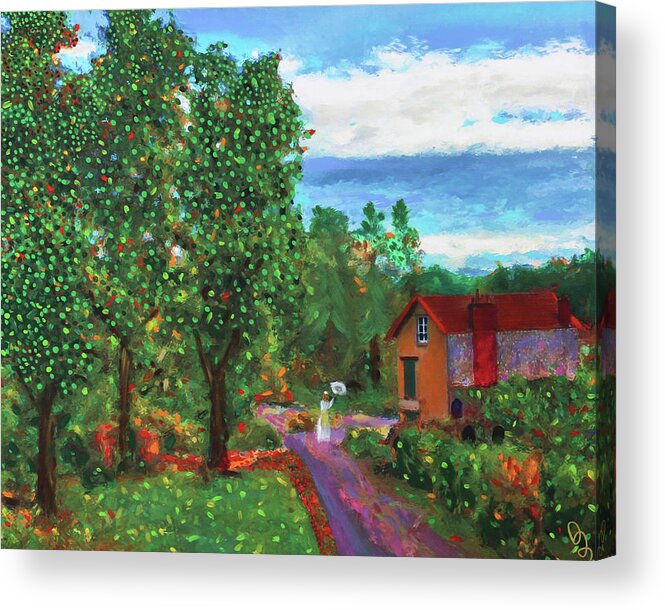 Giverny Acrylic Print featuring the painting Carefree in Giverny by Deborah Boyd