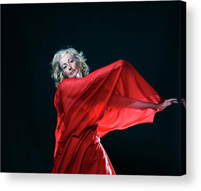 Human Arm Acrylic Print featuring the photograph Senior Woman Making Theatrical by Troy Aossey
