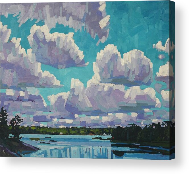 2277 Acrylic Print featuring the painting Singleton Summer Clouds by Phil Chadwick