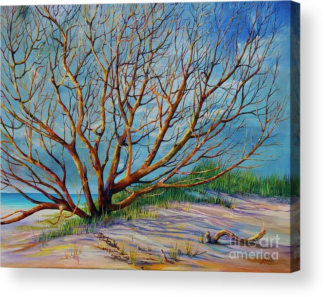 Beach Acrylic Print featuring the painting Smyrna Dunes by AnnaJo Vahle