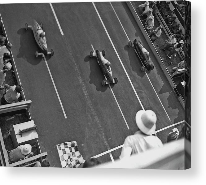 1940-1949 Acrylic Print featuring the photograph Soap Box Derby by Fpg