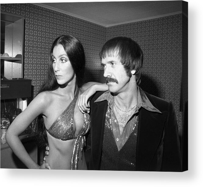 Cher Acrylic Print featuring the photograph Sonny And Cher Get Together In Their by New York Daily News Archive