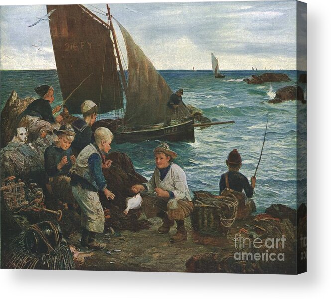 Child Acrylic Print featuring the drawing Sons Of The Sea by Print Collector