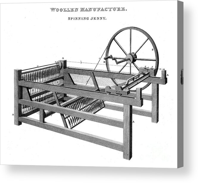 Event Acrylic Print featuring the drawing Spinning Jenny, 1820 by Print Collector