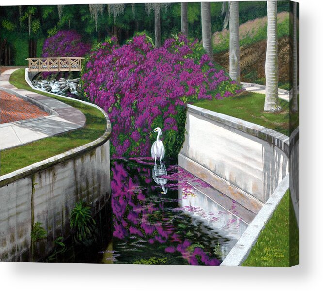 Landscape Acrylic Print featuring the painting Spring Time at Booker Creek by Adrienne Dye