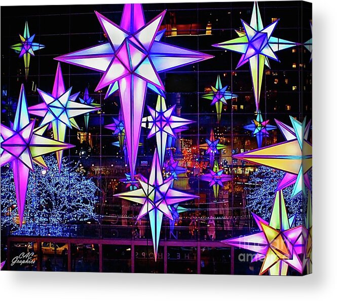 New York City Acrylic Print featuring the digital art Holiday Under the Stars by CAC Graphics