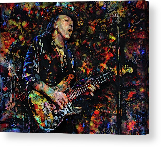 Stevie Ray Vaughan Acrylic Print featuring the mixed media Stevie Ray Vaughan by Mal Bray
