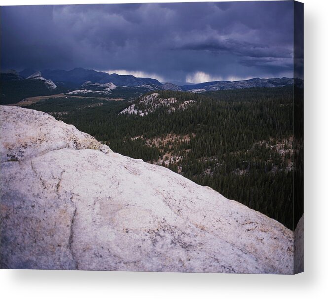 Tranquility Acrylic Print featuring the photograph Storm Clouds In The Distance, From Atop by Wirehead Arts