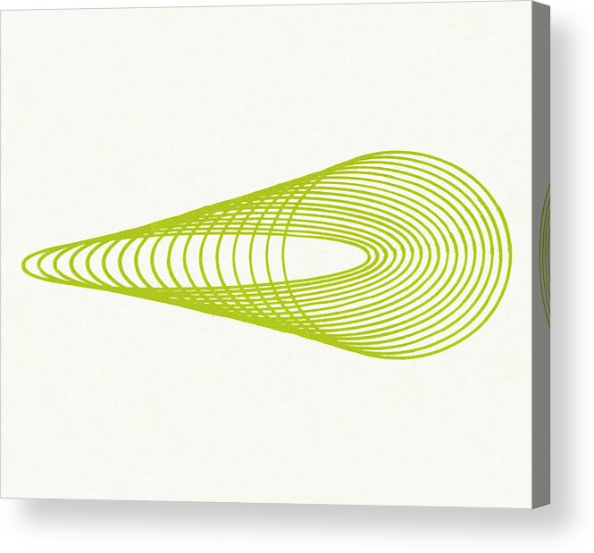 Accent Ornament Acrylic Print featuring the drawing Stretched out Green Line Drawing by CSA Images