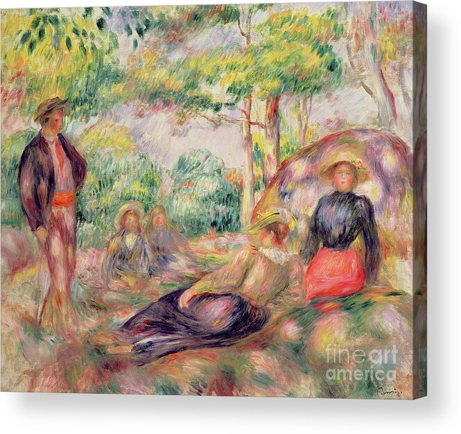 Landscape Acrylic Print featuring the painting Study for Picnic, circa 1893 by Pierre Auguste Renoir