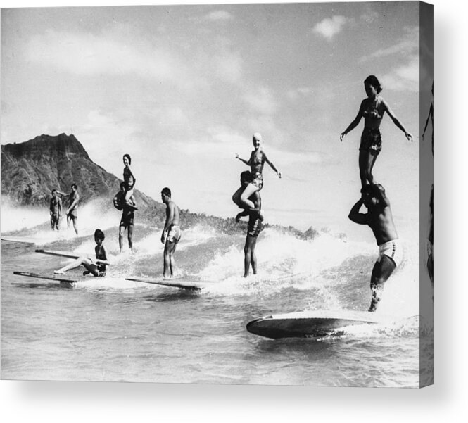 Summer Acrylic Print featuring the photograph Surf Stunts by Keystone