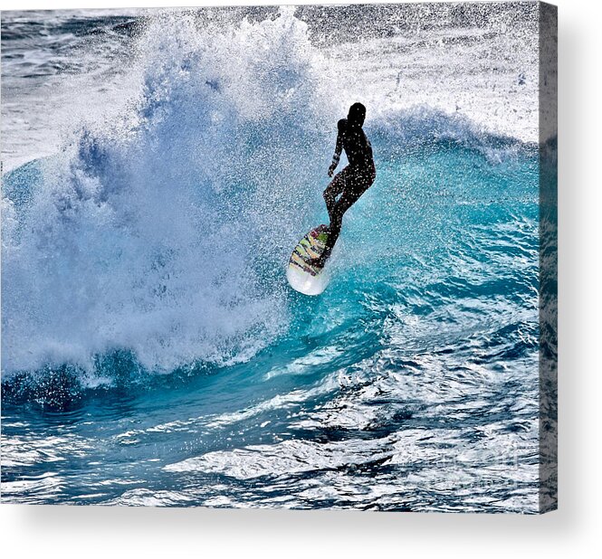 Oahu Acrylic Print featuring the photograph Surfer's Crest by Debra Banks