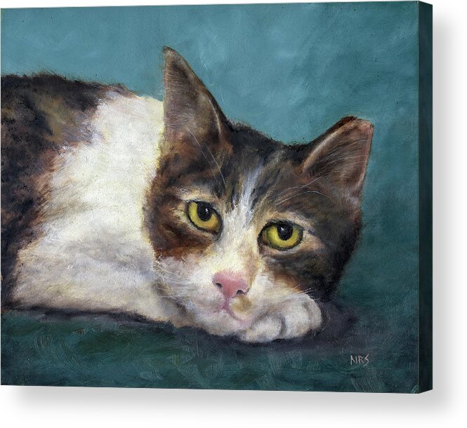Cat Acrylic Print featuring the painting Taco by Nancy Strahinic