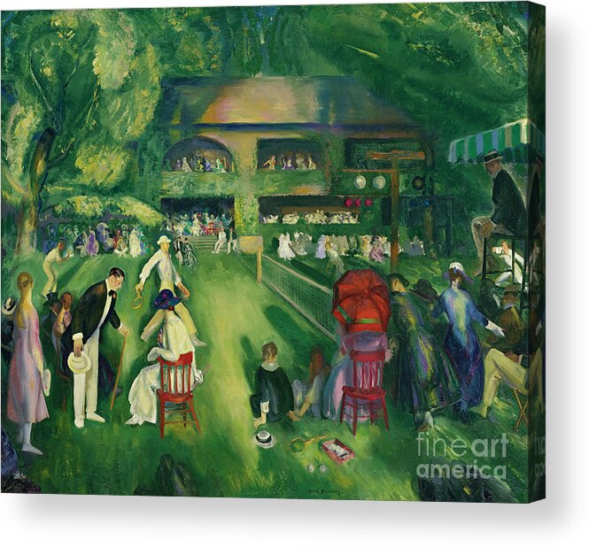 Bellows Acrylic Print featuring the drawing Tennis At Newport by Heritage Images