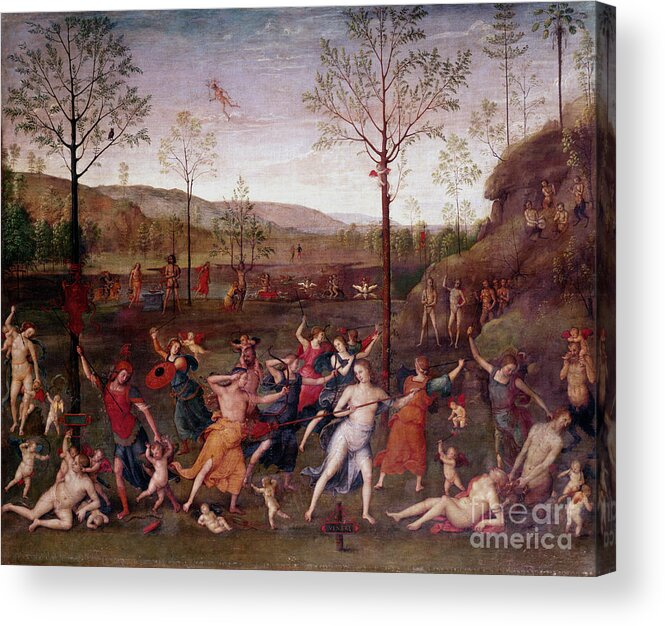 Child Acrylic Print featuring the drawing The Battle Of Love And Chastity by Print Collector