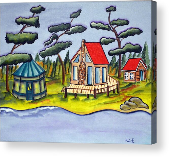 Gazebo Acrylic Print featuring the painting The Gazebo by Heather Lovat-Fraser