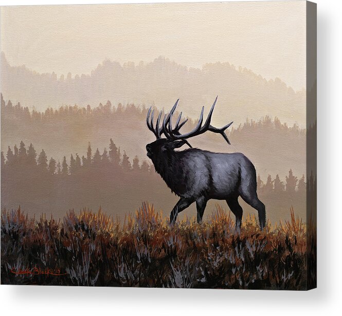 The Golden Hour Acrylic Print featuring the painting The Golden Hour by Chuck Black