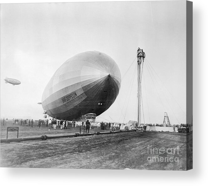 Graf Zeppelin Acrylic Print featuring the photograph The Graf Zeppelin After Round-the-world by Bettmann