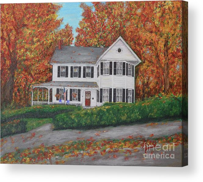 House Acrylic Print featuring the painting The H-A House in Autumn by Aicy Karbstein