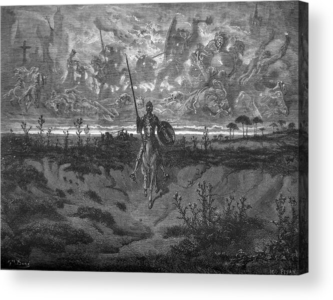 Gustave Acrylic Print featuring the painting The History Of Don Quixote De La Mancha by Gustave Dore