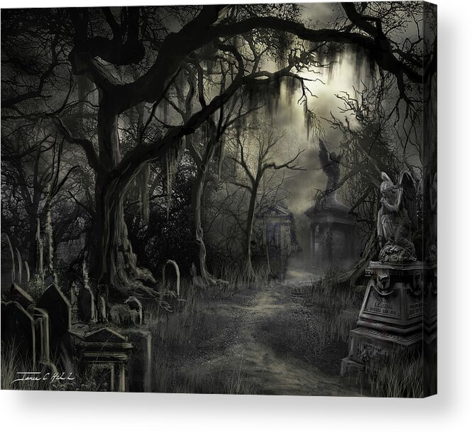 Cemetery Acrylic Print featuring the painting The Lost Cemetery by James Hill