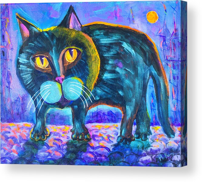  Acrylic Print featuring the painting The owner of the night 11x14 by Maxim Komissarchik
