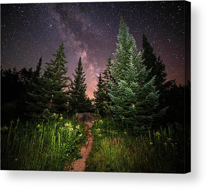 Albany Acrylic Print featuring the photograph The path to the Milky Way in Albany New Hampshire by Toby McGuire