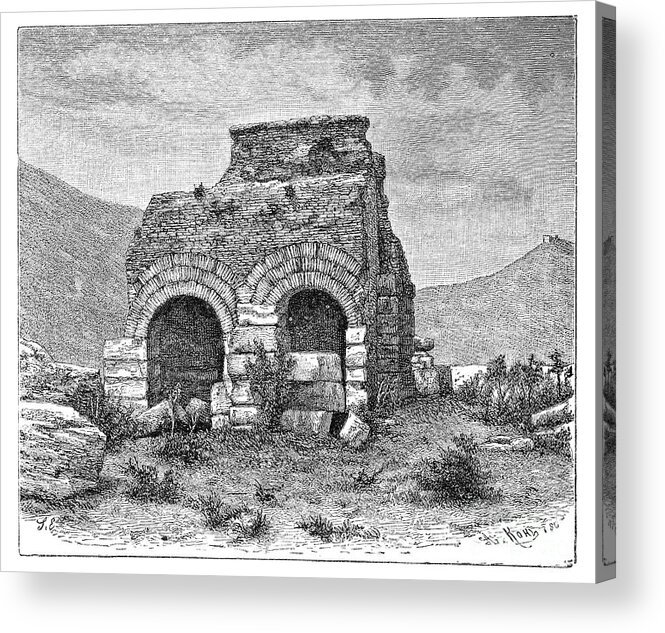 Engraving Acrylic Print featuring the drawing The Prison Of St Paul, Ephesus, Turkey by Print Collector